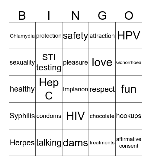 Love and other infections Bingo Card