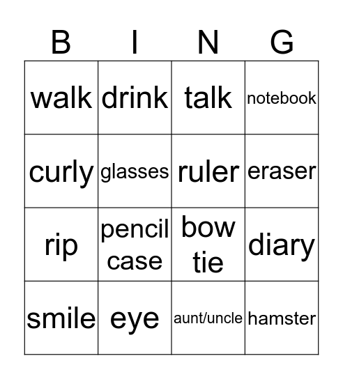 Reading Rookie Unit 1-3 Bingo Card