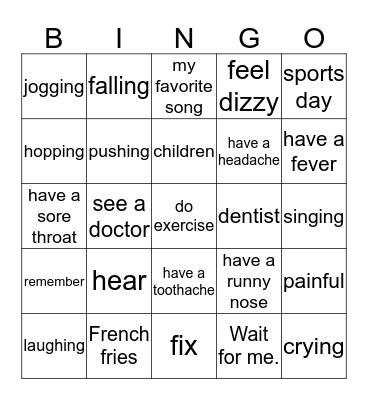Book 1 words Bingo Card