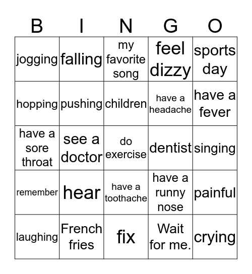 Book 1 words Bingo Card