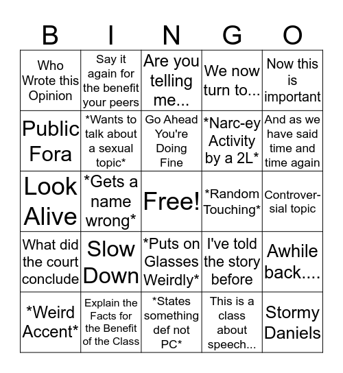 CIV LIB Bingo Card