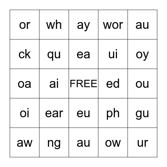 PHONOGRAM BINGO Card