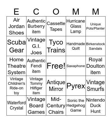 April E-commerce Treasure Hunt Bingo Card