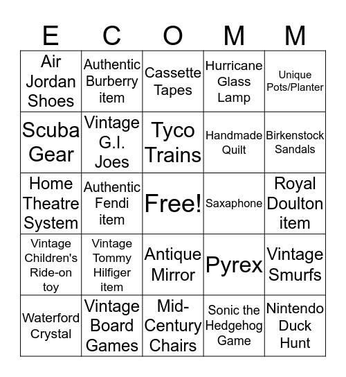 April E-commerce Treasure Hunt Bingo Card