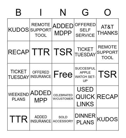 HIGHROLLERS Bingo Card