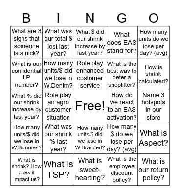 UO LP BINGO!  Bingo Card