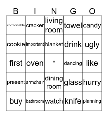 Home Bingo Card