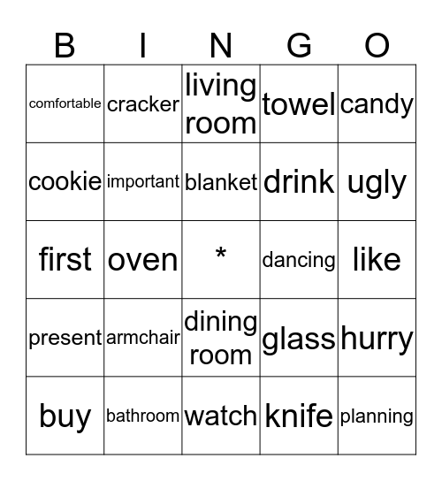 Home Bingo Card