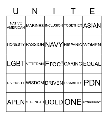 DIVERSITY BINGO Card