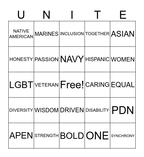 DIVERSITY BINGO Card