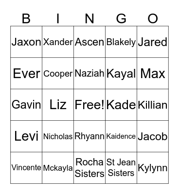 Club Member Celebrity Style Bingo Card