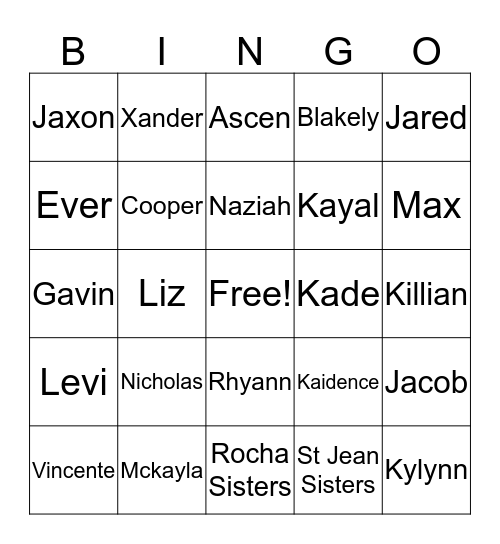 Club Member Celebrity Style Bingo Card