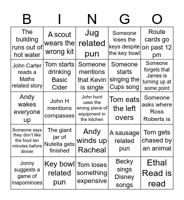Easter Ex 2018 Bingo Card