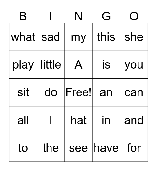 Grant Bingo Card