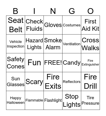 SWG Safety Bingo Card