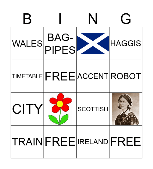 English Club Bingo Card