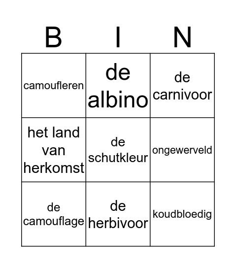 Buitenissig Bingo Card