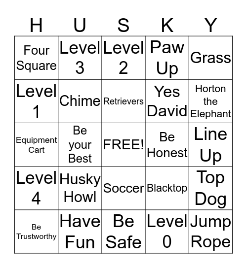 Summit School Bingo Card