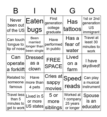 R&D Team Building Bingo 2013 Bingo Card