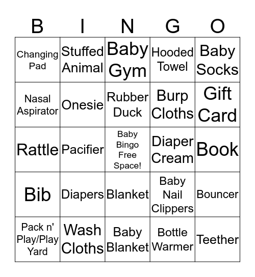 Kim's Baby Shower Bingo! Bingo Card