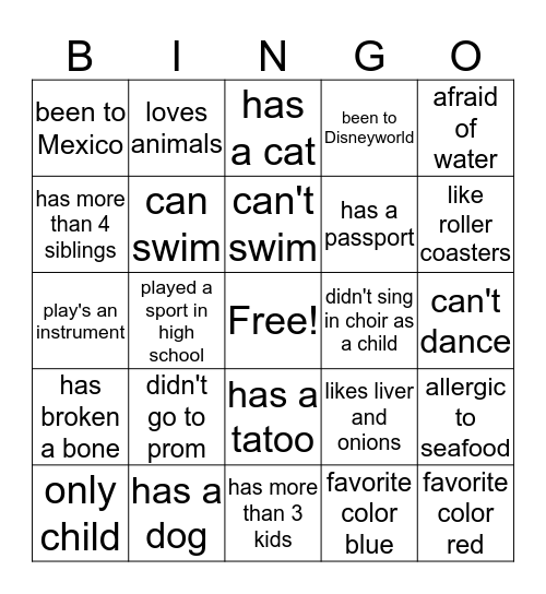 Couples Retreat Bingo Card