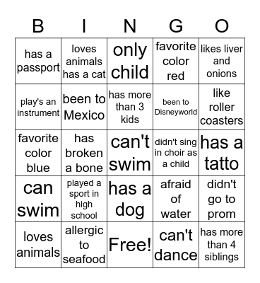 Couples Retreat Bingo Card