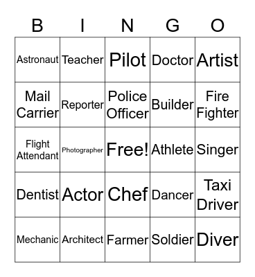 Job Bingo Card