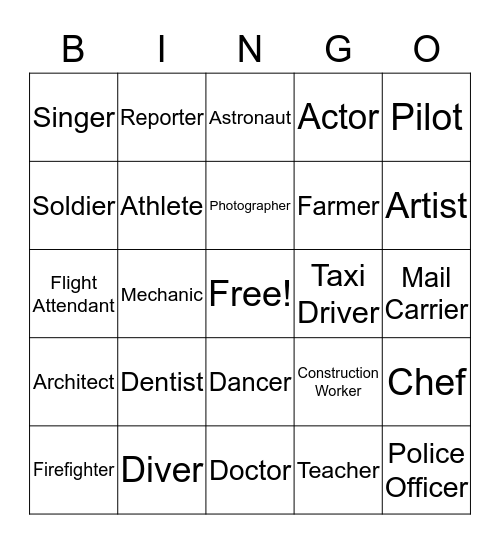 Job Bingo Card