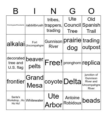 Loneliest Highway BINGO Card