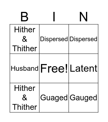 The Souls Of Black Folk Bingo Card