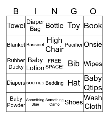 Baby Gilbreath  Bingo Card