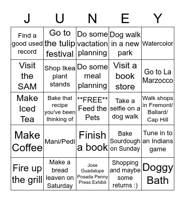 Super Fun Weekend Bingo Card