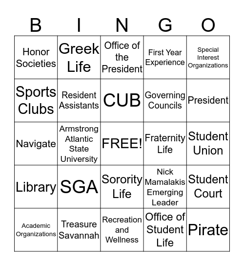 Social Connections  Bingo Card