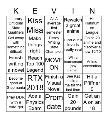 Things to Do for the Year of 2018 Bingo Card