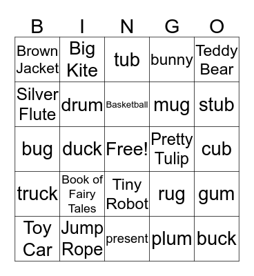 A Surprise Present Bingo Card