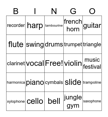 Whose Violin Is This? Bingo Card