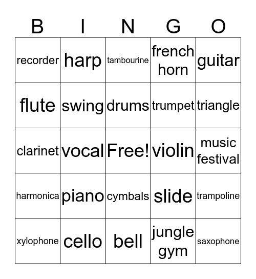 Whose Violin Is This? Bingo Card