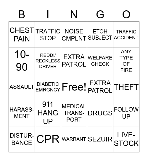 DISPATCH BINGO Card