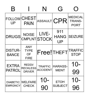 DISPATCH BINGO Card