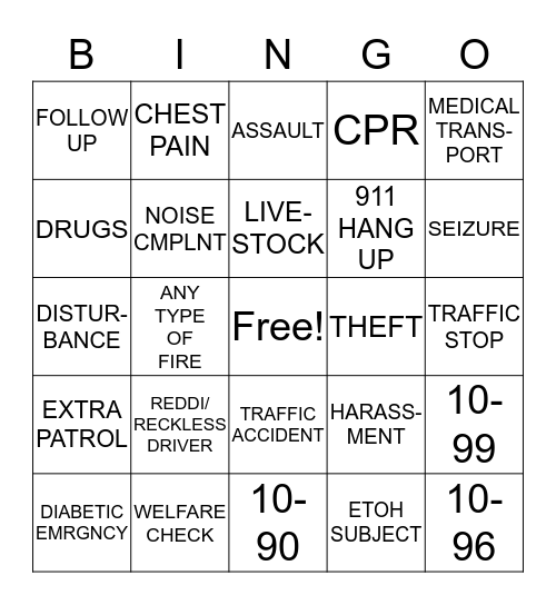 DISPATCH BINGO Card