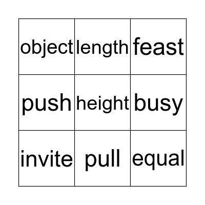 I-ready vocab Bingo Card