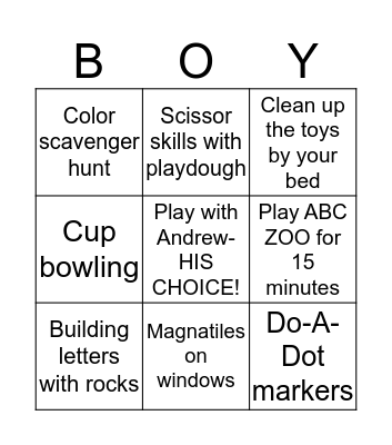 BORED BINGO Card