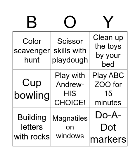 BORED BINGO Card