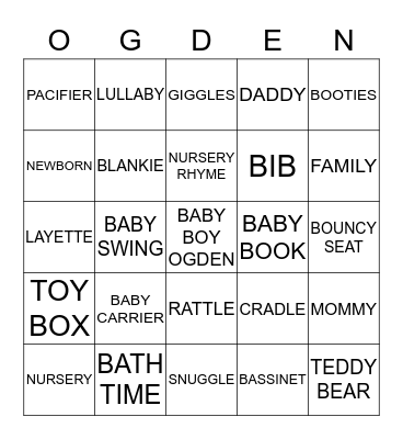 BABY BINGO Card