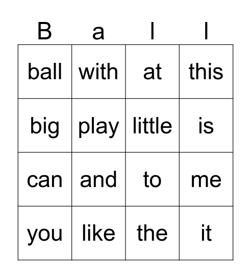 Play Ball! Bingo Card