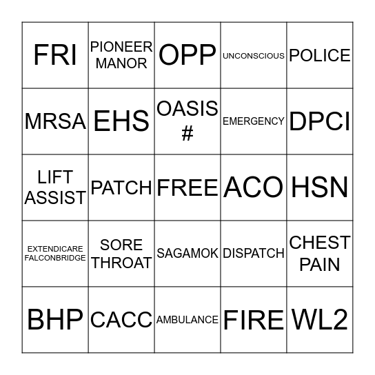 CACC BINGO Card