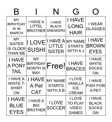 JESUS LOVES ME  Bingo Card