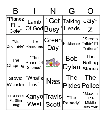 Jimmy Geez Music Bingo Card