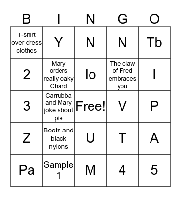 2018 Conference Card Bingo Card