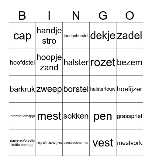 Levend bingo  Bingo Card